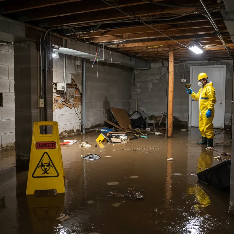 Flooded Basement Electrical Hazard in Windsor, NC Property